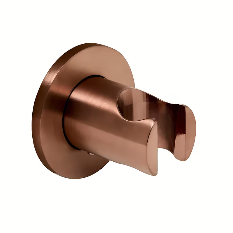 Fiksni nosač ručnog tuša SAT Aurum u završnoj obradi rose gold brushed, okruglog oblika, za zidnu montažu.