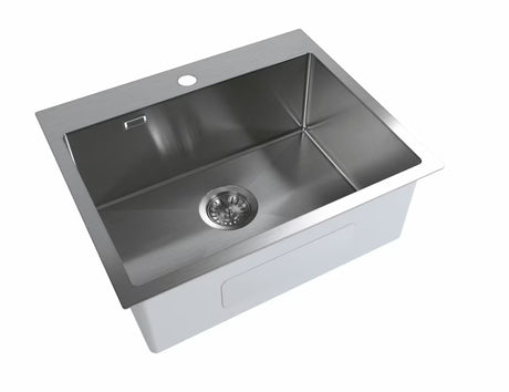 Kuhinjski jednostruki sudoper od nehrđajućeg čelika SAT Aurum gun metal, pro ugradnja na radnu ploču, bez ocjedne plohe