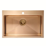 Kuhinjski jednostruki sudoper SAT Aurum rose gold od brušenog nehrđajućeg čelika, montaža na radnu ploču