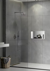 Tuš niša SAT Aurum od nehrđajućeg čelika u boji brušenog čelika s okvirom