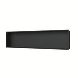 Ugradbeni polica SAT Aurum u crnoj mat izvedbi od nehrđajućeg čelika s okvirom oko niše.