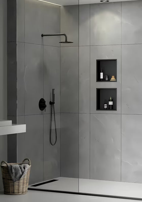 Ugradbena polica SAT Aurum u crnoj mat boji od nehrđajućeg čelika 304 pro kupaonicu