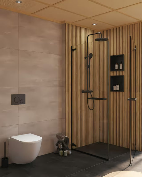 Ugradbena polica SAT Aurum u crnoj mat boji od nehrđajućeg čelika 304 pro kupaonicu