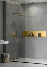 Zlatna kupaonska niša SAT Aurum od nehrđajućeg čelika 304 s okvirom