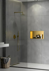 Ugradbena polica SAT Aurum u zlatnoj boji od nehrđajućeg čelika 304 za tuševi