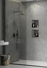 Ugradbena polica SAT Aurum u boji gun metal od nehrđajućeg čelika 304 pro modernu kupaonicu