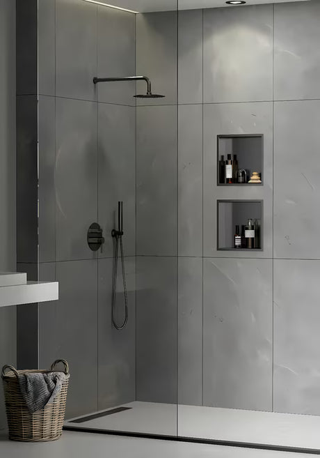 Ugradbena polica SAT Aurum u boji gun metal od nehrđajućeg čelika 304 pro modernu kupaonicu