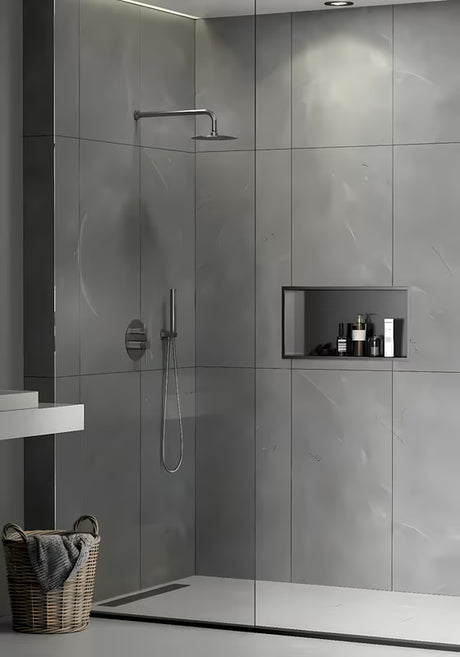 Tuš niša SAT Aurum od nehrđajućeg čelika 304 u boji gun metal s okvirom