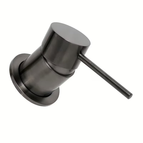 Podžbukna jednoručna baterija miješalica za umivaonik SAT Aurum u izvedbi brušeni gun metal s okruglim dizajnom.