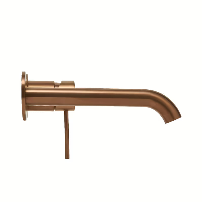 Podžbukna miješalica za umivaonik SAT Aurum u izvedbi rose gold brushed s okruglim dizajnom.