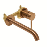 Podžbukna miješalica za umivaonik SAT Aurum u izvedbi rose gold brushed s okruglim dizajnom.