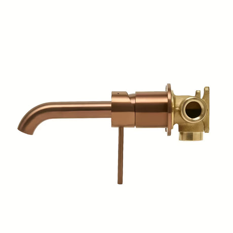 Podžbukna miješalica za umivaonik SAT Aurum u izvedbi rose gold brushed s okruglim dizajnom.