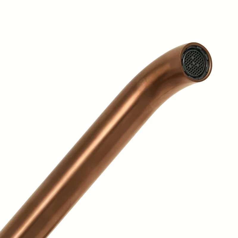 Podžbukna miješalica za umivaonik SAT Aurum u izvedbi rose gold brushed s okruglim dizajnom.