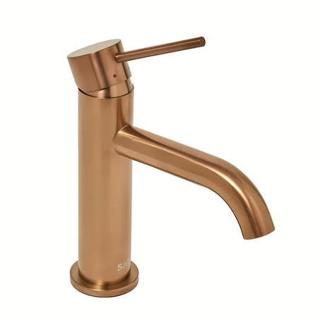 Jednoručna Baterija stojeća miješalica za umivaonik SAT Aurum u izvedbi rose gold brushed bez odvoda