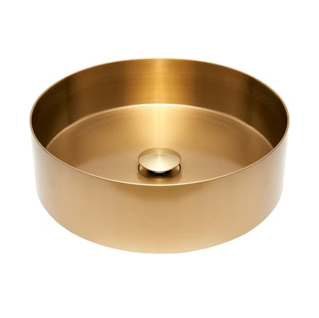 Okrugli umivaonik na ploču SAT Aurum 38 cm u brušenom zlatnom finišu cool sunrise s tankim stijenkama