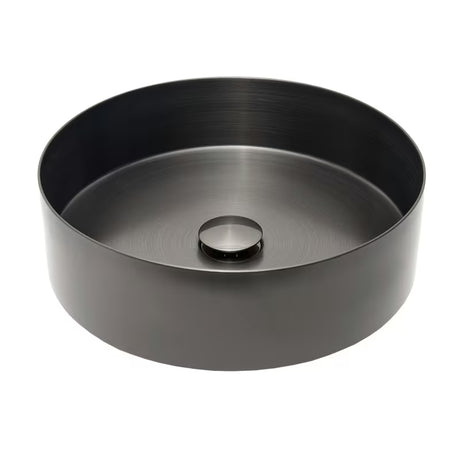 Okrugli umivaonik na ploču SAT Aurum od brušenog nehrđajućeg čelika u boji gun metal