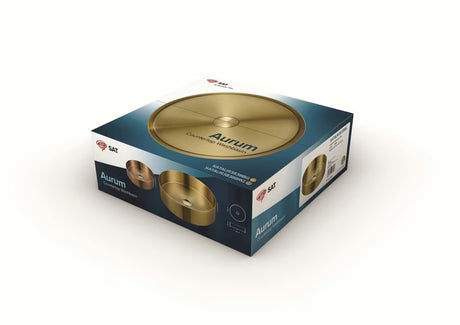 Okrugli umivaonik na ploču SAT Aurum od brušenog nehrđajućeg čelika u boji gun metal