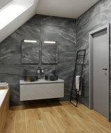 Okrugli umivaonik na ploču SAT Aurum od brušenog nehrđajućeg čelika u boji gun metal