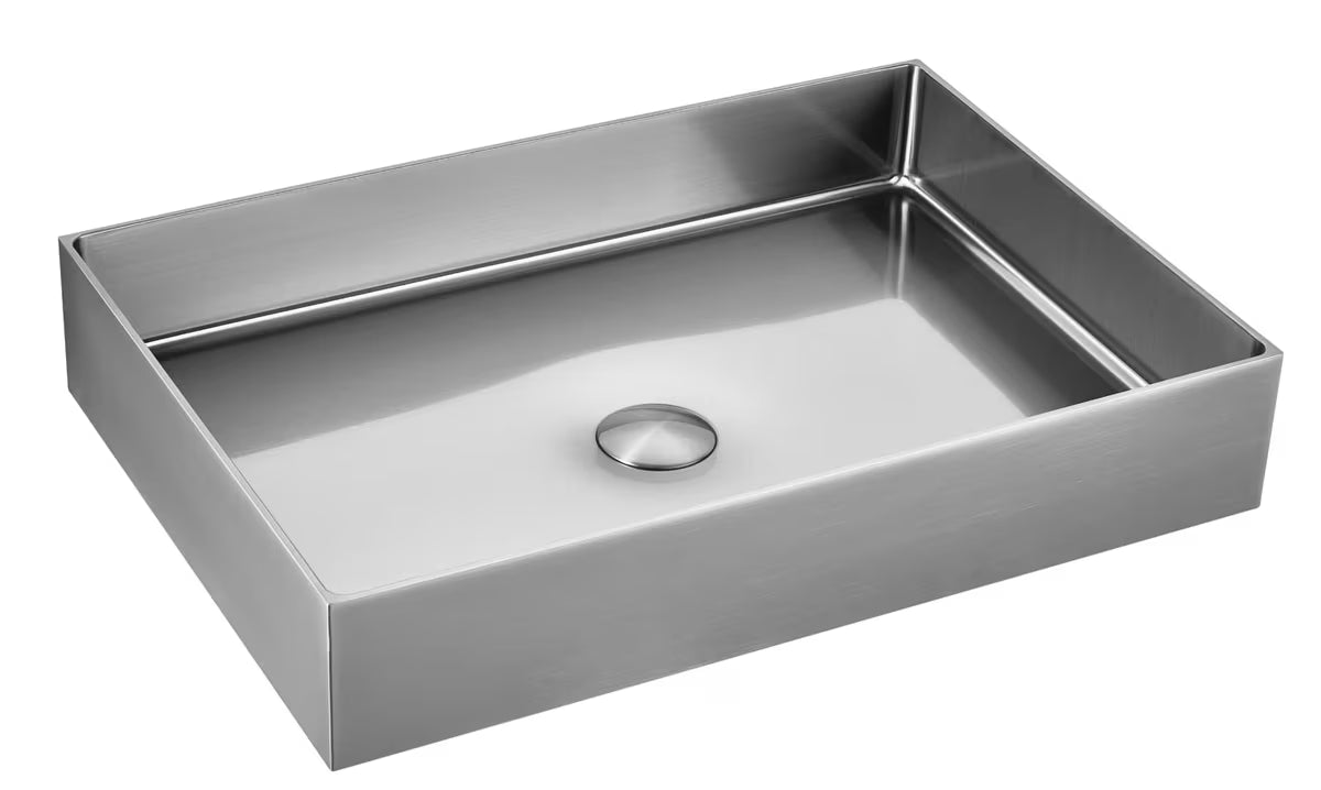 SAT Aurum umivaonik na ploču od nehrđajućeg čelika u inox boji, dimenzija 55 x 38 cm