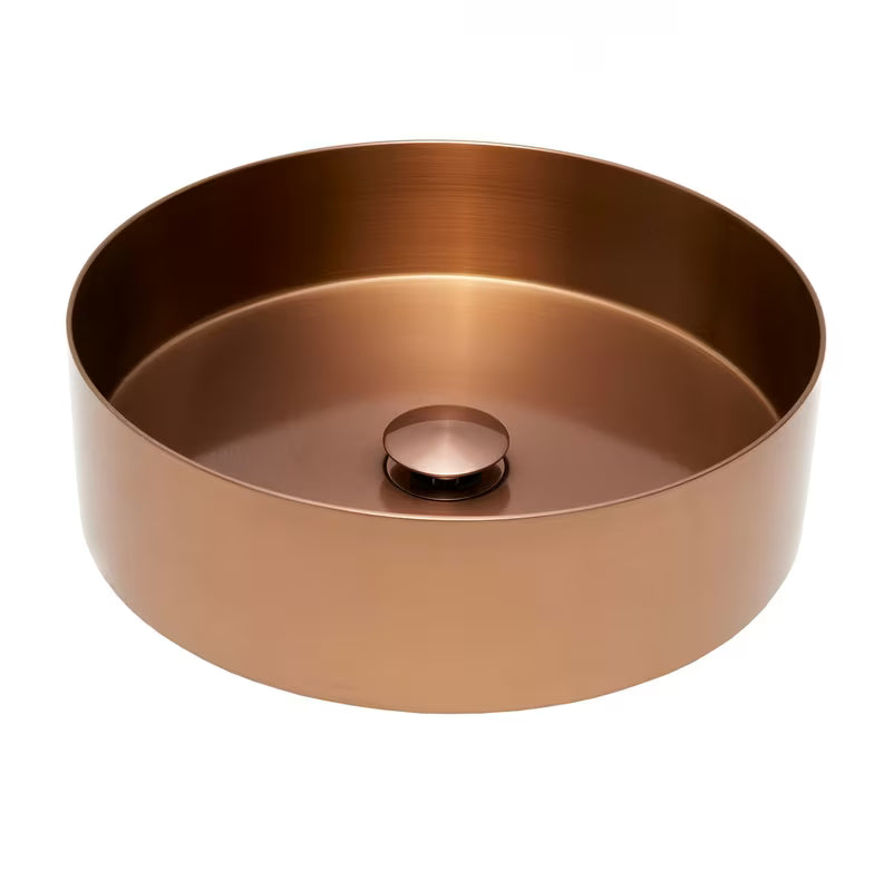 Okrugli umivaonik na ploču SAT Aurum 38 cm u brušenoj rose gold boji s tankim stijenkama