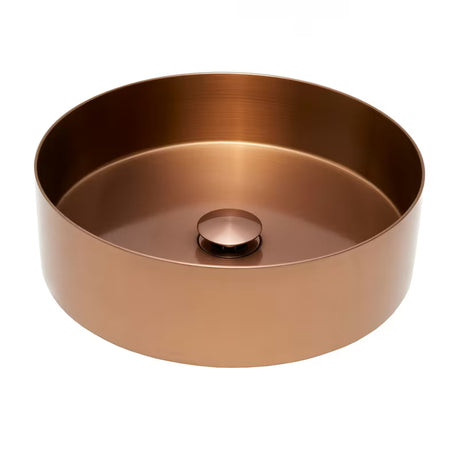 Okrugli umivaonik na ploču SAT Aurum 38 cm u brušenoj rose gold boji s tankim stijenkama