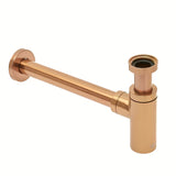 Mjedeni sifon za umivaonik SAT Aurum u boji rose gold, okruglog dizajna i promjera 32 mm.