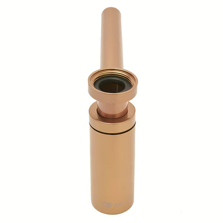 Mjedeni sifon za umivaonik SAT Aurum u boji rose gold, okruglog dizajna i promjera 32 mm.