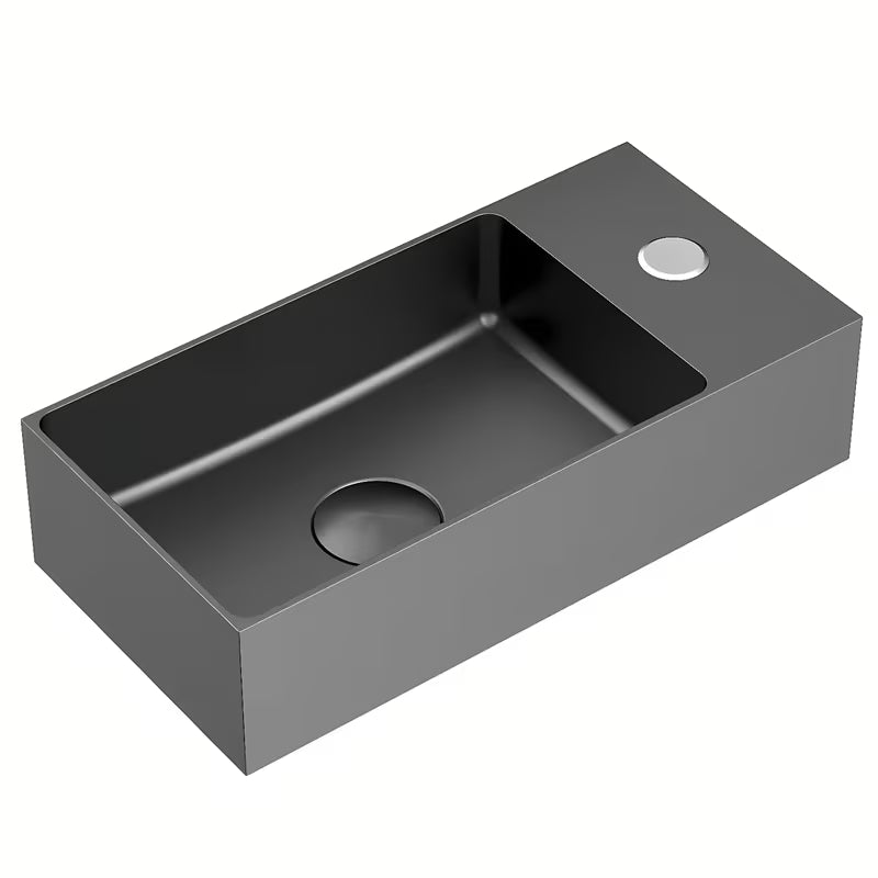 Viseće inox mali umivaonik SAT Aurum 36,5 x 18 cm u boji gun metal