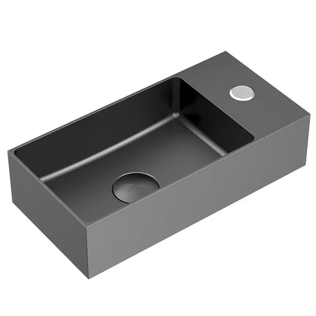 Viseće inox mali umivaonik SAT Aurum 36,5 x 18 cm u boji gun metal