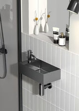 Viseće inox mali umivaonik SAT Aurum 36,5 x 18 cm u boji gun metal