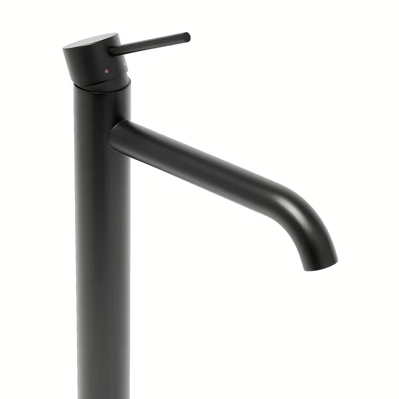 Visoka miješalica za Umivaonik SAT Aurum u mat crnoj boji s okruglim dizajnom