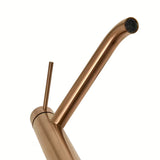 Visoka jednoručna baterija miješalica za umivaonik SAT Aurum u završnoj obradi rose gold brushed s okruglim dizajnom