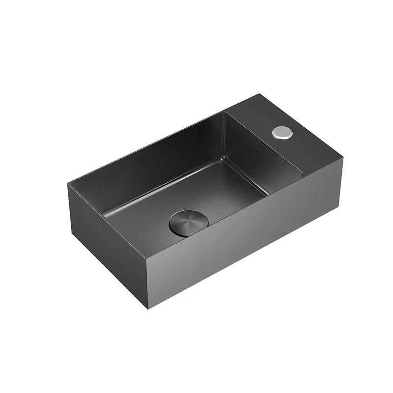 Viseće umivaonik od nehrđajućeg čelika SAT Aurum 40 x 22 cm u boji gun metal