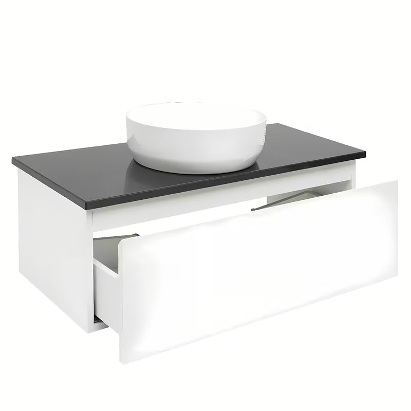 Viseća kupaonski ormarić SAT B-Way 1 s pokrovnom pločom u bijeloj boji, 99x45x30 cm