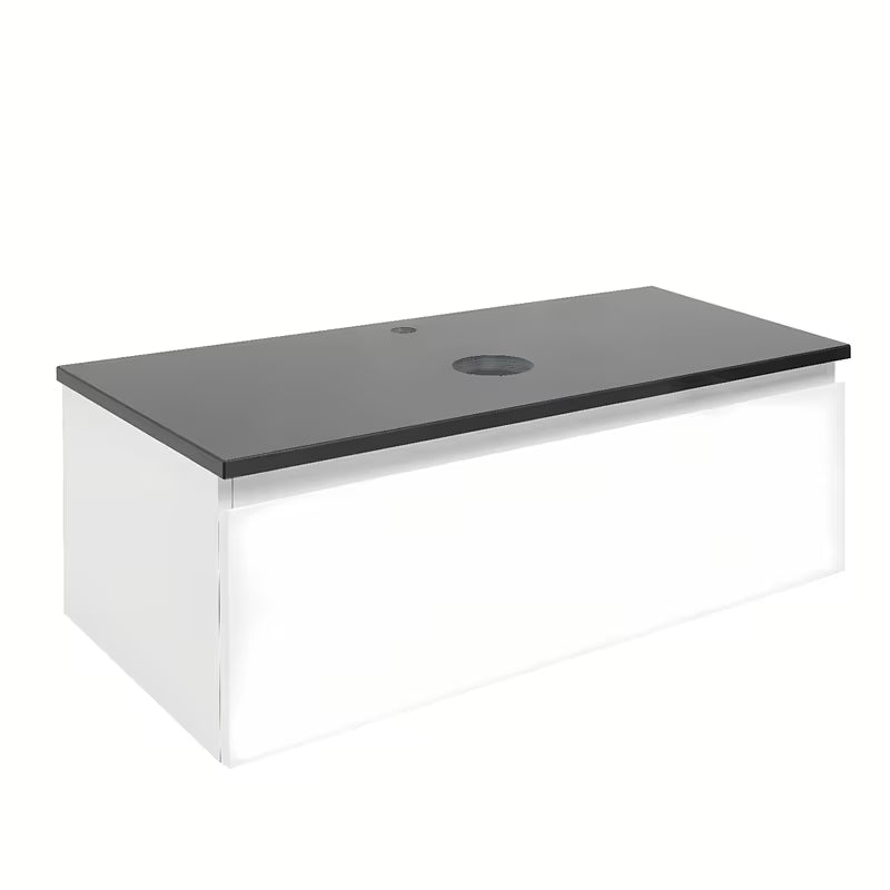 Viseća kupaonski ormarić SAT B-Way 1 s pokrovnom pločom u bijeloj boji sa sjajnom površinom