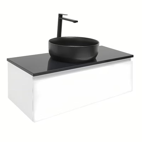 Viseća kupaonski ormarić SAT B-Way 1 u bijelom sjaju s pokrovnom pločom 99x45x30 cm