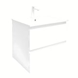 Viseća kupaonski ormarić SAT B-Way 1 u sjajno bijeloj boji s umivaonikom i s dvije ladice