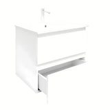 Viseća kupaonski ormarić SAT B-Way 1 u sjajno bijeloj boji s umivaonikom i s dvije ladice