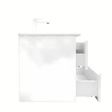 Viseća kupaonski ormarić SAT B-Way 1 u sjajno bijeloj boji s umivaonikom i s dvije ladice