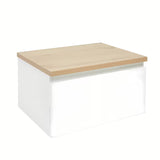 Viseća kupaonski ormarić SAT B-Way 1 u bijelom sjaju s pokrovnom pločom u dekoru hrasta