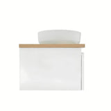 Viseća kupaonski ormarić SAT B-Way 1 u bijelom sjaju s pokrovnom pločom u dekoru hrasta