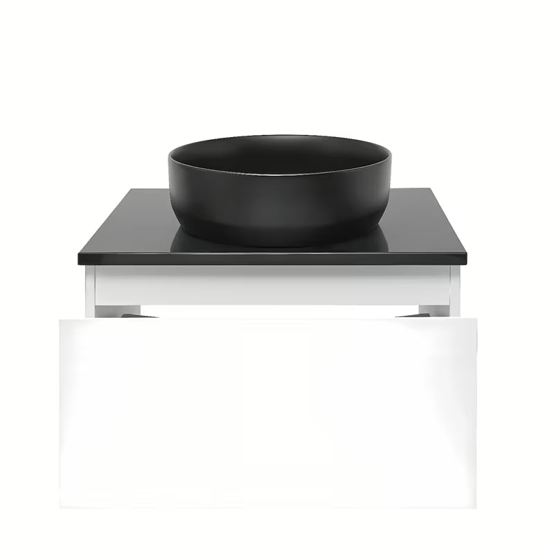 Viseća kupaonski ormarić SAT B-Way 1 s pokrovnom pločom u bijeloj boji sa sjajnom završnom obradom