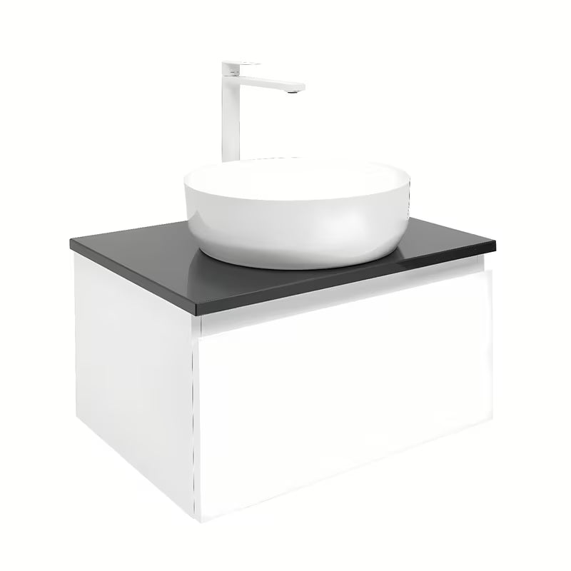 Viseća kupaonski ormarić SAT B-Way 1 u bijeloj boji s pokrovnom pločom i sjajnom završnom obradom