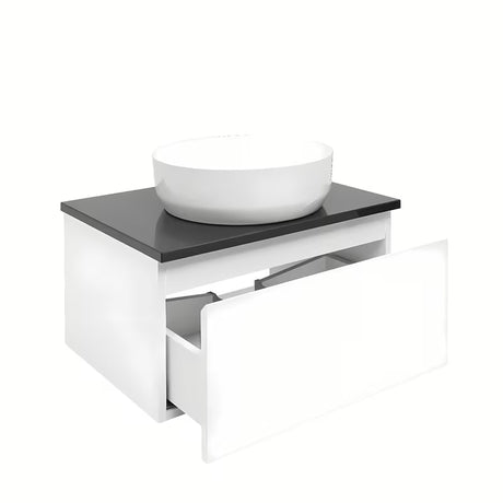 Viseća kupaonski ormarić SAT B-Way 1 u bijelom sjaju s granitnom pokrovnom pločom