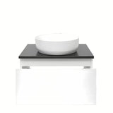 Viseća kupaonski ormarić SAT B-Way 1 u bijelom sjaju s granitnom pokrovnom pločom