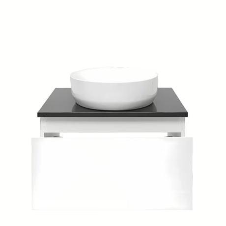 Viseća kupaonski ormarić SAT B-Way 1 u bijelom sjaju s granitnom pokrovnom pločom