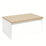 Viseća kupaonski ormarić SAT B-Way 1 u bijelom sjaju s pokrovnom pločom u dekoru hrasta