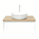 Viseća kupaonski ormarić SAT B-Way 1 79x45x30 cm u bijelom sjaju s pločom u dekoru hrasta