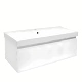 Viseća kupaonski ormarić SAT B-Way 1 s keramičkim umivaonikom u sjajno bijeloj boji