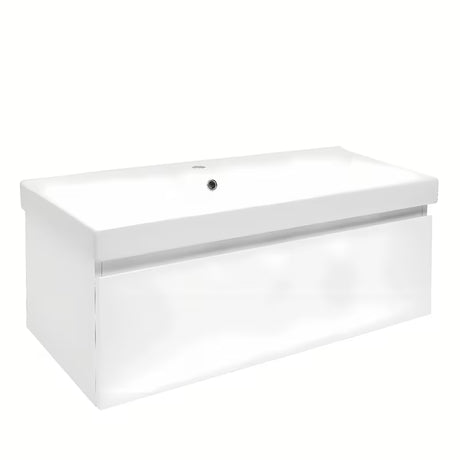 Viseća kupaonski ormarić SAT B-Way 1 s keramičkim umivaonikom u sjajno bijeloj boji